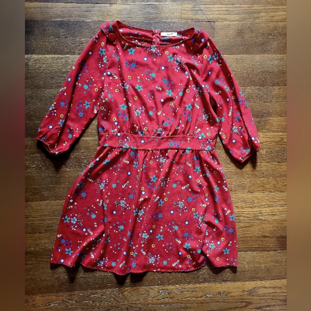 Jessy B Red Floral Vintage Dress
